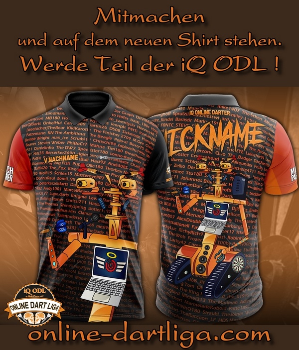 iQ ODL Shirt - Phase 3, wurde jede Saison mit den Teilnehmernamen angepasst