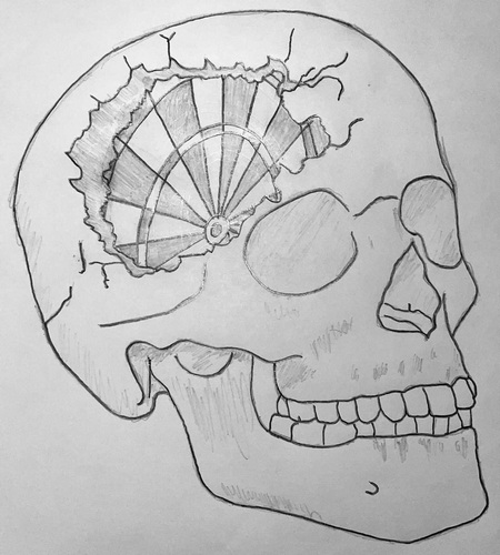 iQ Darter 3D Logo "iQ Skull" Zeichnung, Vorlage