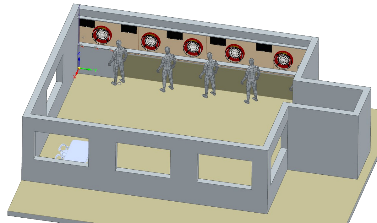 Entwurf Dartboardanlage 1 im RHeingauer Dartsportzentrum